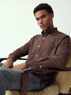 Brown Soft Touch Oxford Long Sleeve Shirt