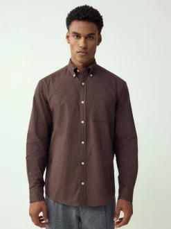 Brown Soft Touch Oxford Long Sleeve Shirt