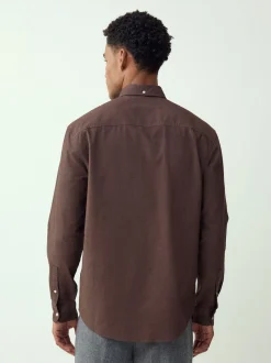 Brown Soft Touch Oxford Long Sleeve Shirt