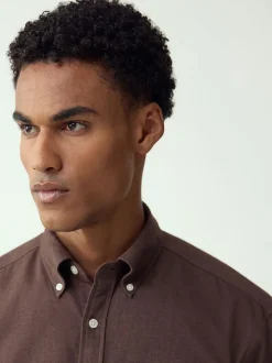 Brown Soft Touch Oxford Long Sleeve Shirt