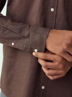 Brown Soft Touch Oxford Long Sleeve Shirt