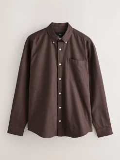 Brown Soft Touch Oxford Long Sleeve Shirt
