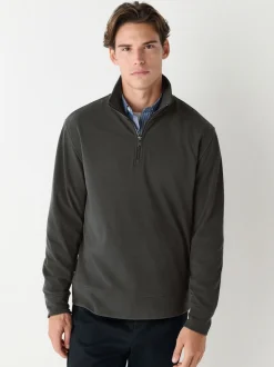 Brown Soft Touch Quarter Zip Neck Fleece