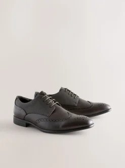 Brown Standard Fit Brogue Shoes