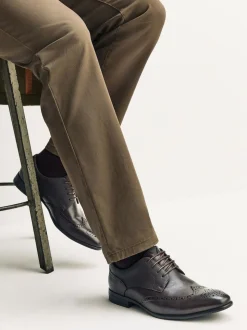 Brown Standard Fit Brogue Shoes