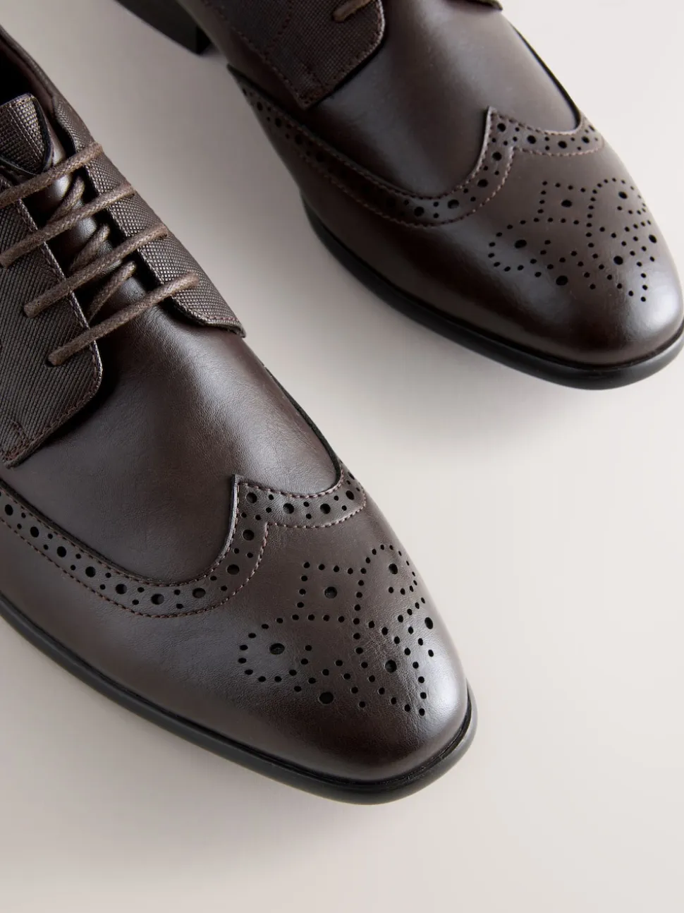 Brown Standard Fit Brogue Shoes