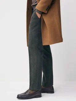Brown Standard Fit Leather Penny Loafers