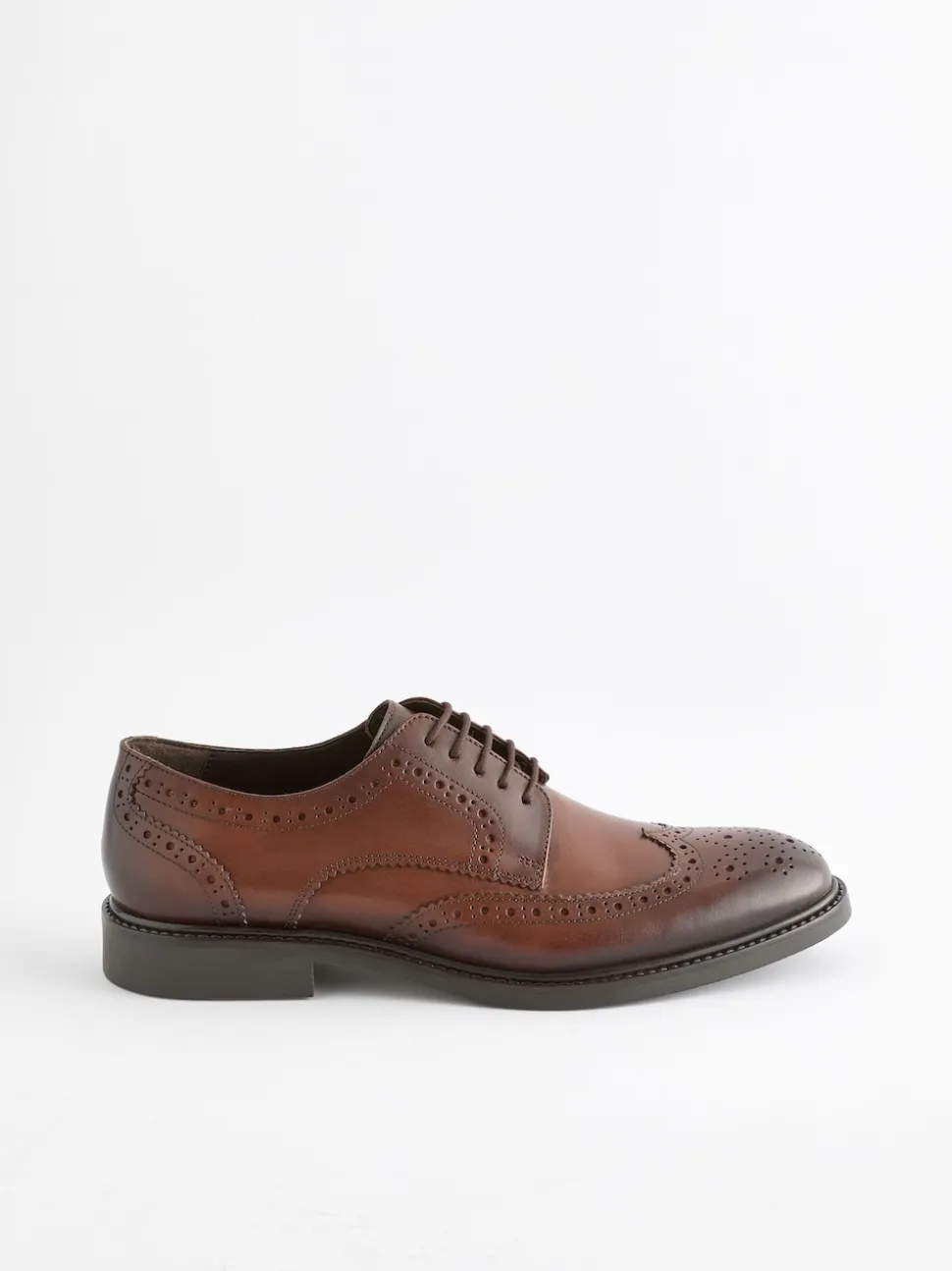 Brown Standard Fit Leather Derby Brogues