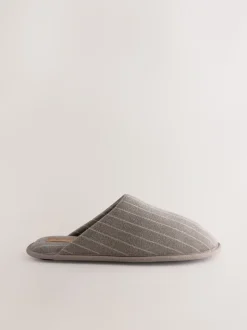 Brown Stripe Mule Slippers