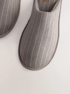 Brown Stripe Mule Slippers