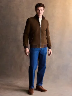 Brown Suede Harrington Jacket