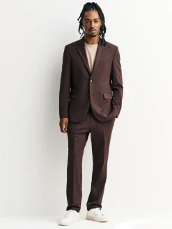 Brown Tailored Fit Motionflex Stretch Suit Jacket