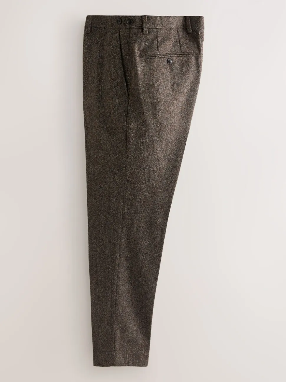 Brown Tailored Fit Signature Abraham Moon 100% British Wool Donegal Suit Trousers