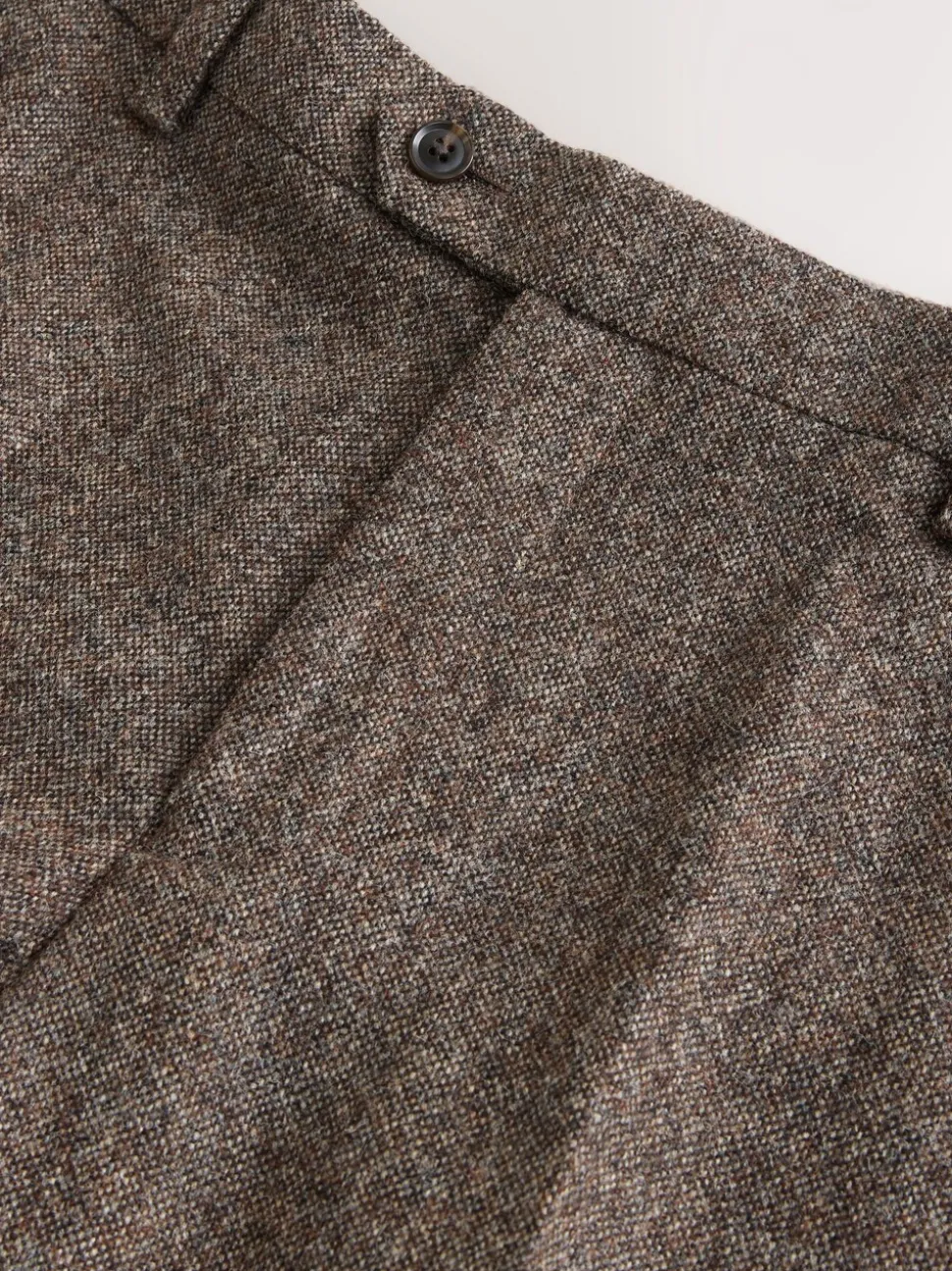 Brown Tailored Fit Signature Abraham Moon 100% British Wool Donegal Suit Trousers
