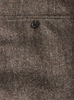 Brown Tailored Fit Signature Abraham Moon 100% British Wool Donegal Suit Trousers