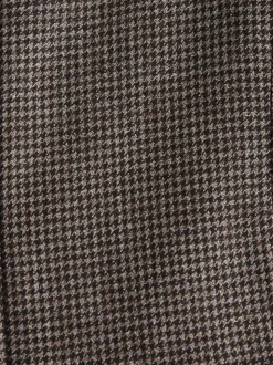 Brown Tailored Fit Wool Blend Puppy Tooth Texture Suit Jacket