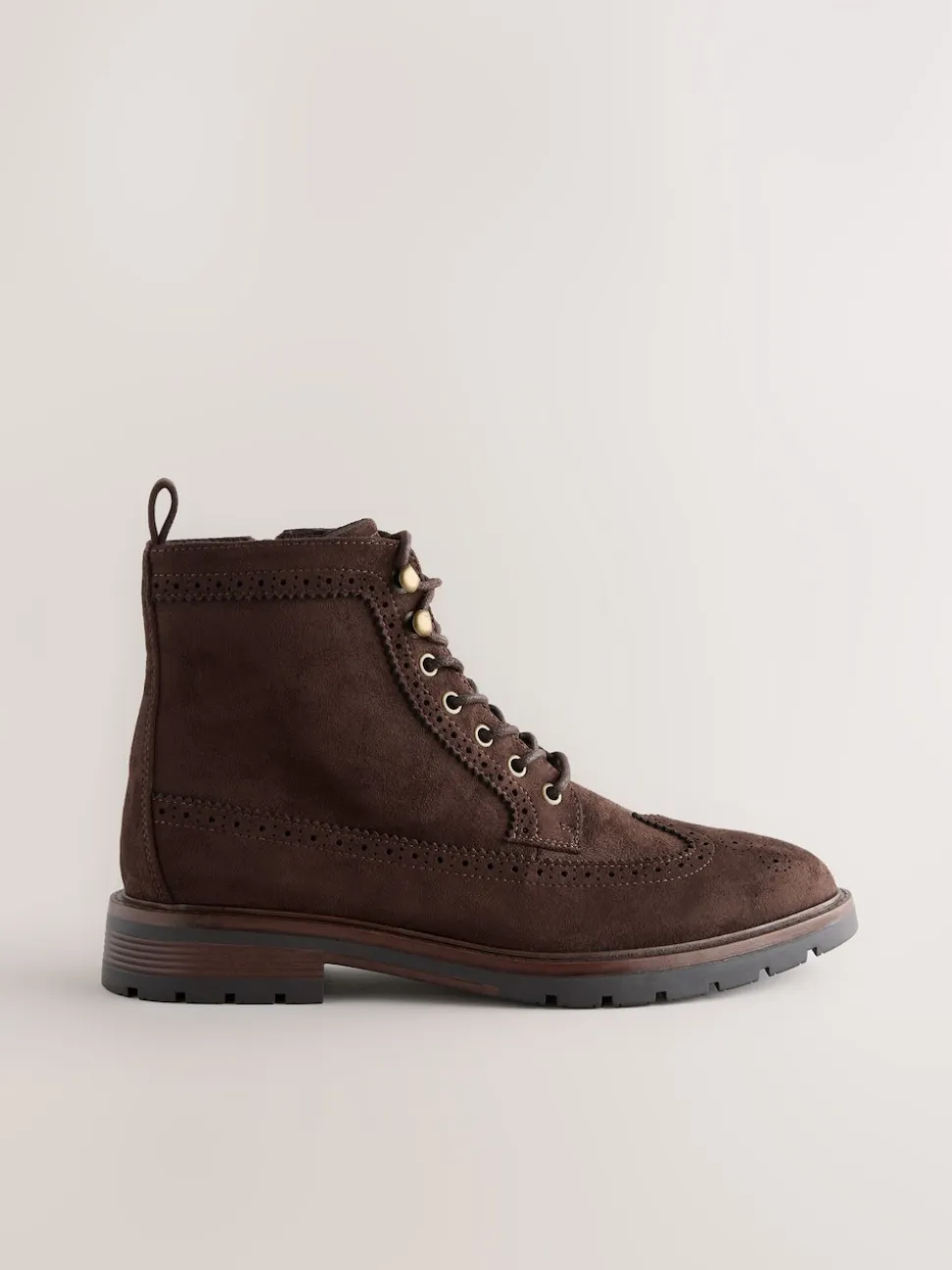 Brown Tall Brogue Boots