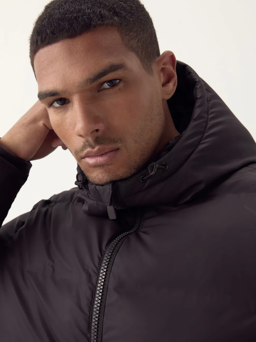 Brown ThermoGen Shower Resistant Rubbersied Puffer Coat
