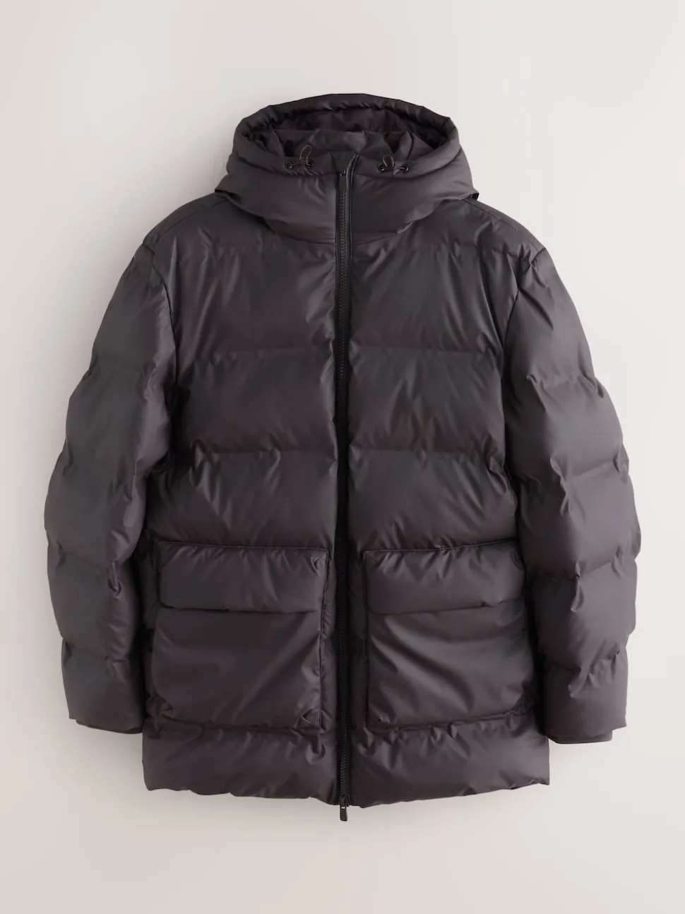 Brown ThermoGen Shower Resistant Rubbersied Puffer Coat