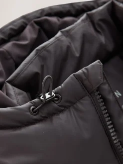 Brown ThermoGen Shower Resistant Rubbersied Puffer Coat