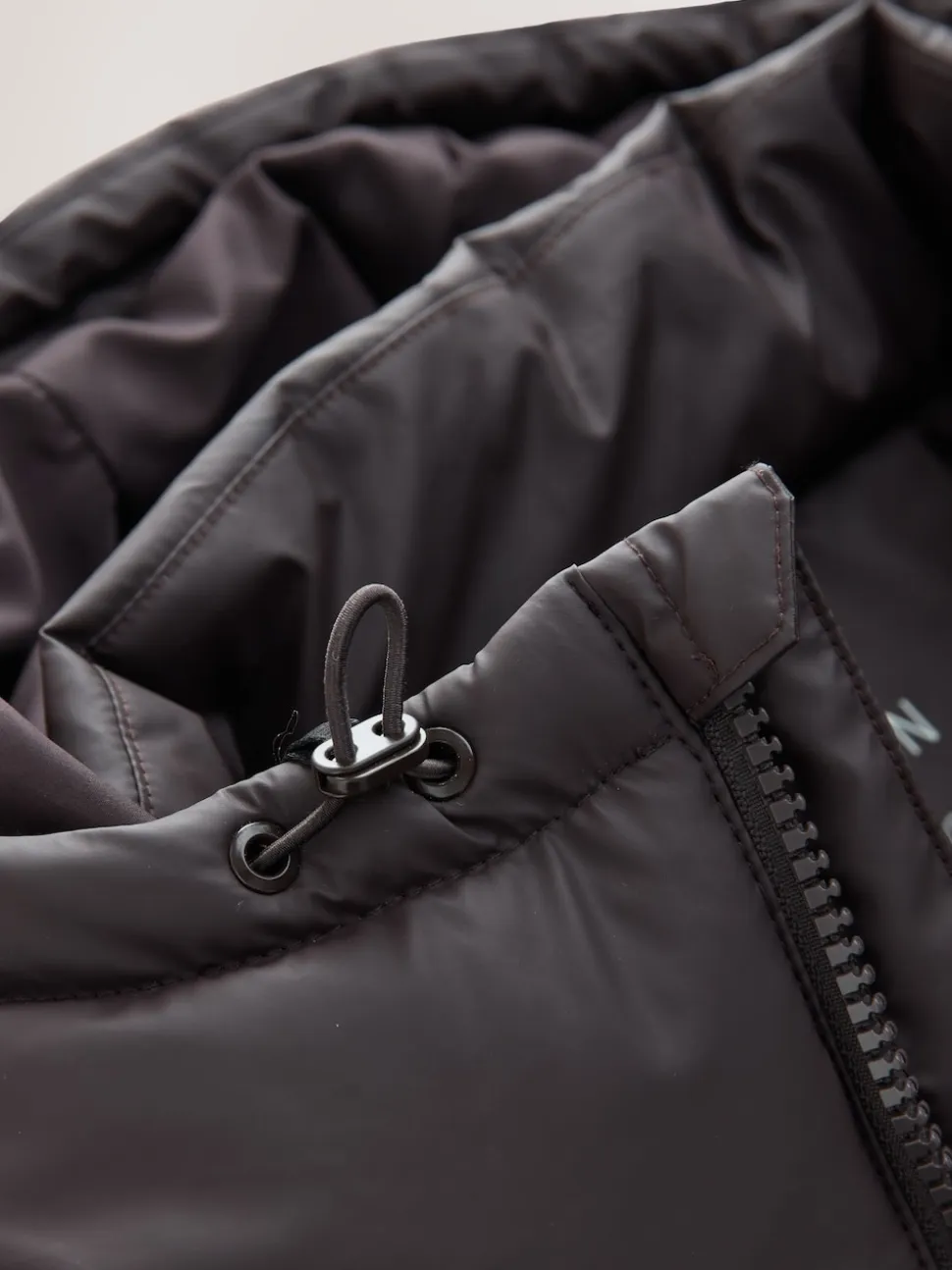 Brown ThermoGen Shower Resistant Rubbersied Puffer Coat