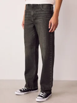 Brown Tint Straight Fit Vintage Wash Denim Jeans