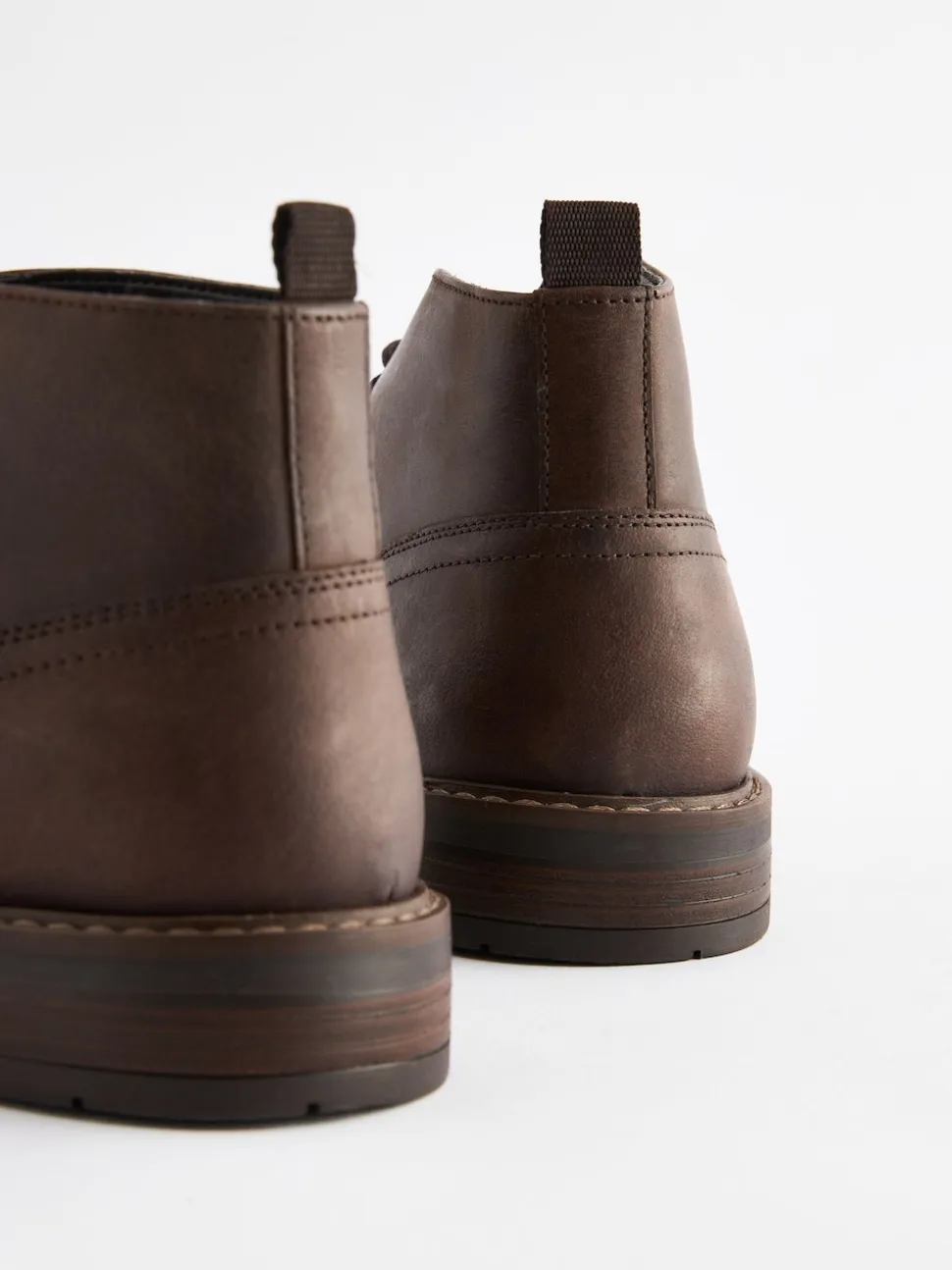 Brown Waxy Leather Chukka Boots