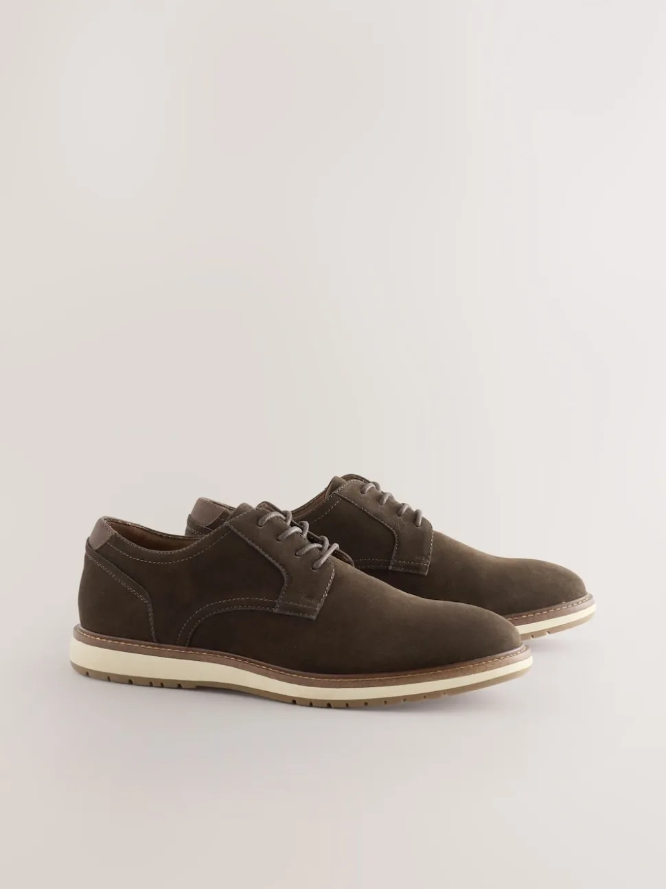 Brown Wedge Derby Shoes