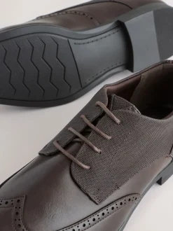 Brown Wide Fit Brogue Shoes