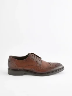 Brown Wide Fit Leather Derby Brogues