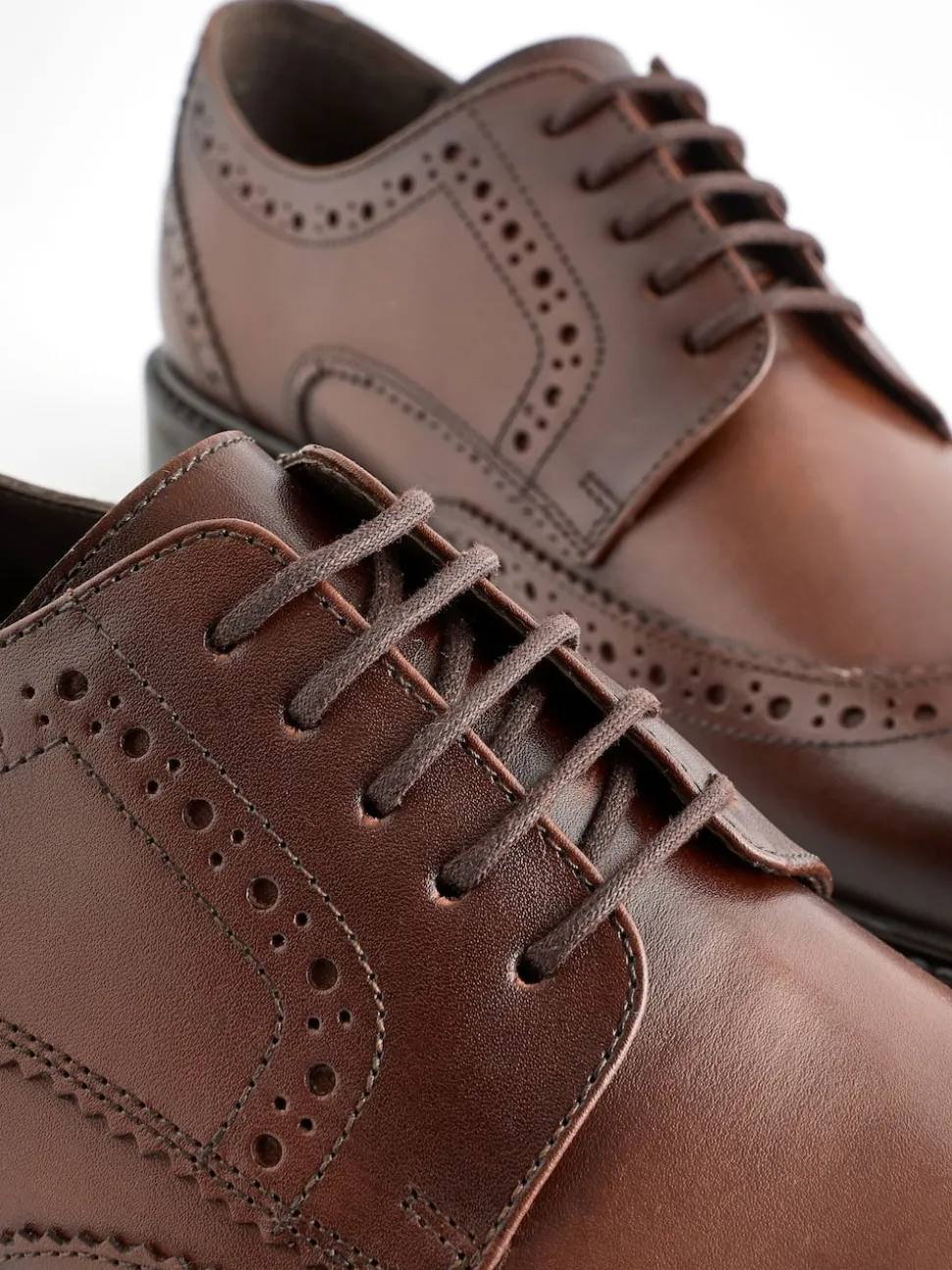 Brown Wide Fit Leather Derby Brogues