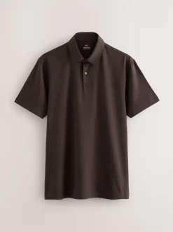 Brown/Blue/Neutral Regular Fit Short Sleeve Jersey Polo Shirts 3 Pack