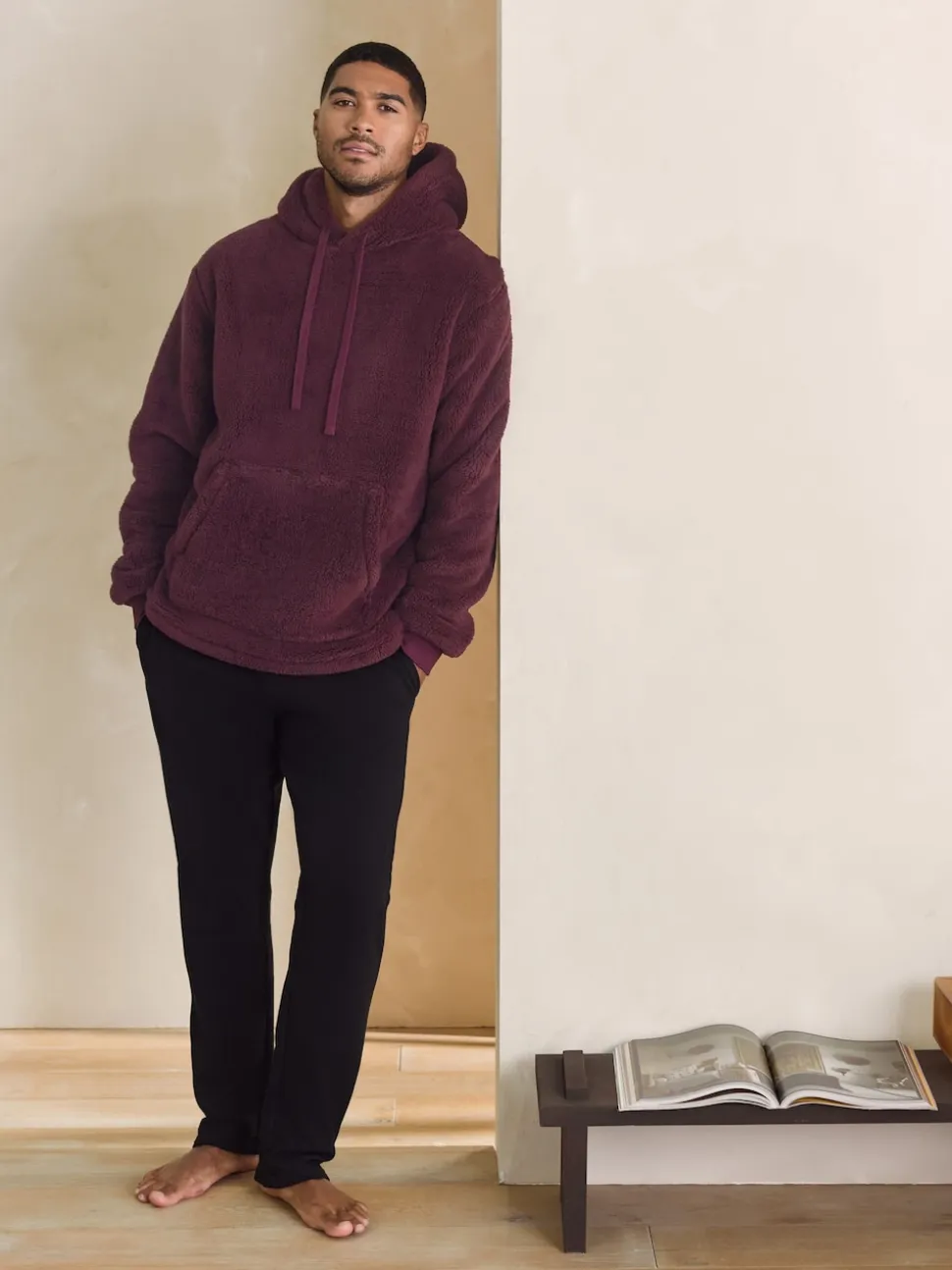 Burgundy Red Borg Overhead Hoodie