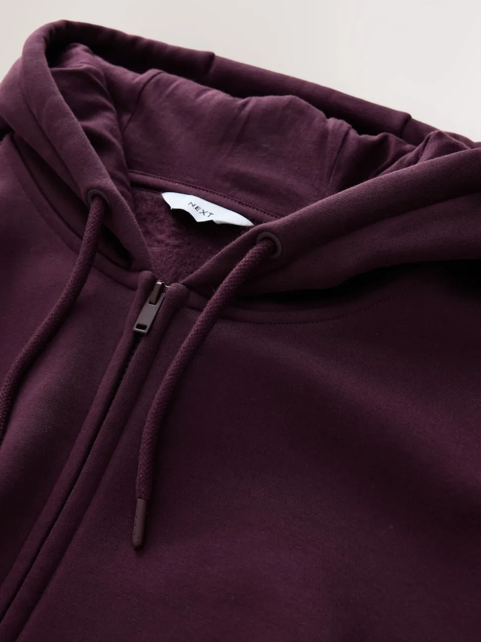 Burgundy Red Cotton Rich Heavyweight Jersey Full Zip Hoodie
