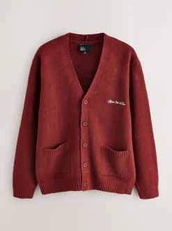 Burgundy Red EDIT Knitted Cardigan