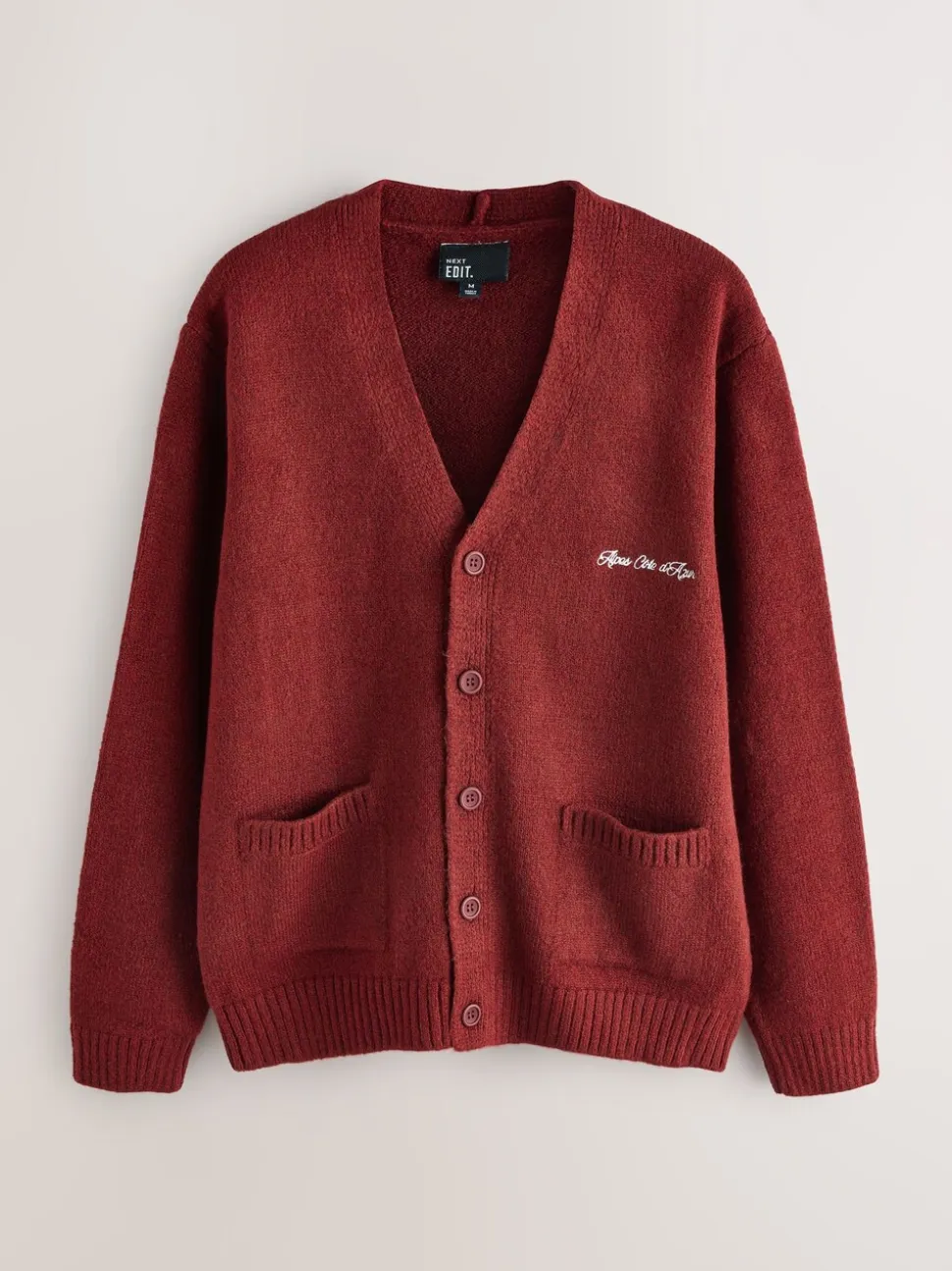Burgundy Red EDIT Knitted Cardigan