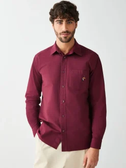Burgundy Red Guinness Oxford Long Sleeve Shirt