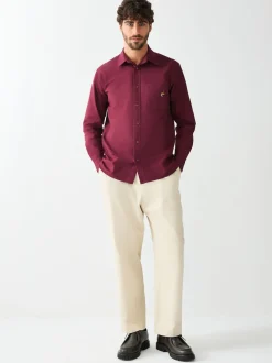 Burgundy Red Guinness Oxford Long Sleeve Shirt