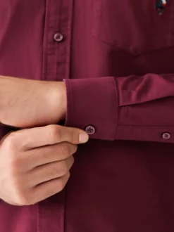 Burgundy Red Guinness Oxford Long Sleeve Shirt