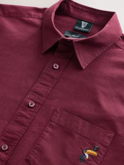 Burgundy Red Guinness Oxford Long Sleeve Shirt