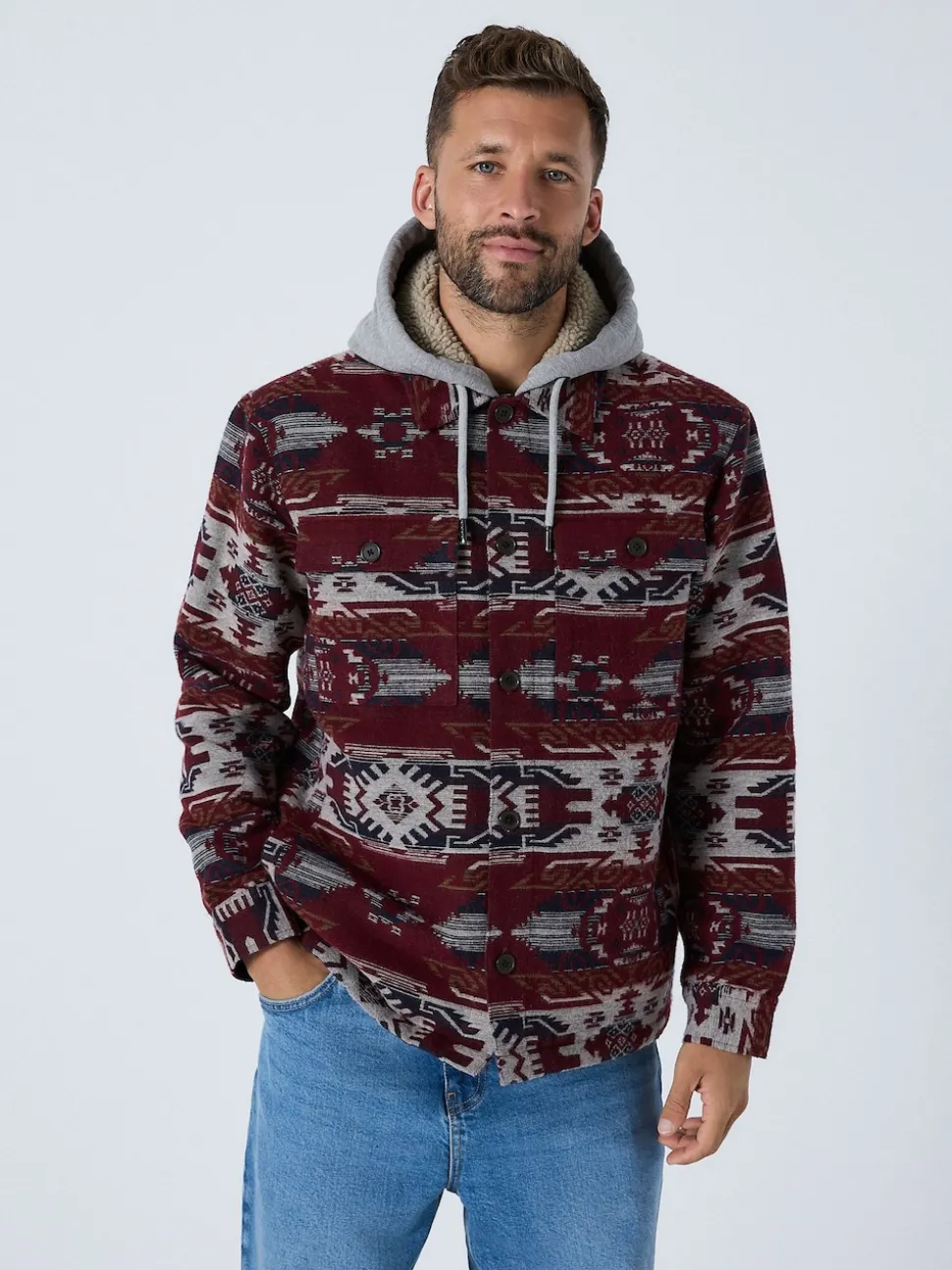 Burgundy Red Navajo Style Shacket