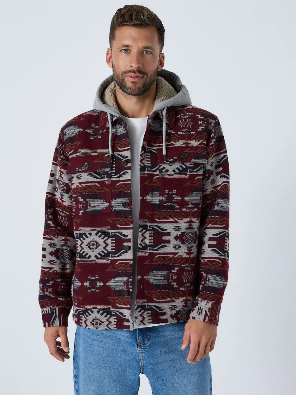 Burgundy Red Navajo Style Shacket