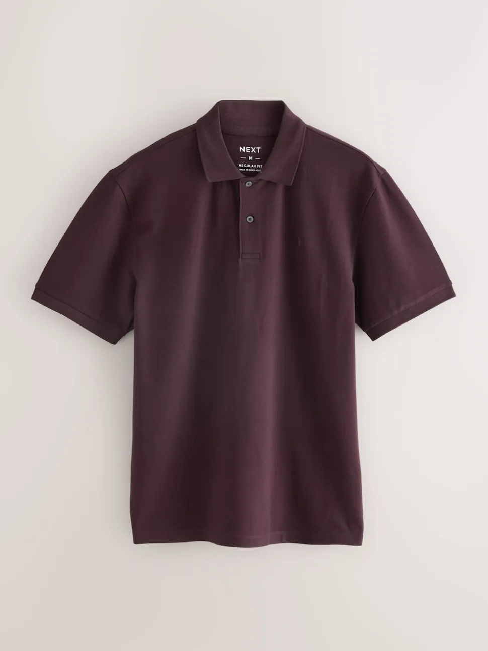 Burgundy Red Regular Fit Short Sleeve Pique Polo Shirt