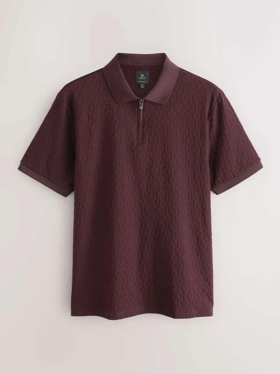 Burgundy Red Regular Fit N.Premium Smart Jaquard Polo Shirt