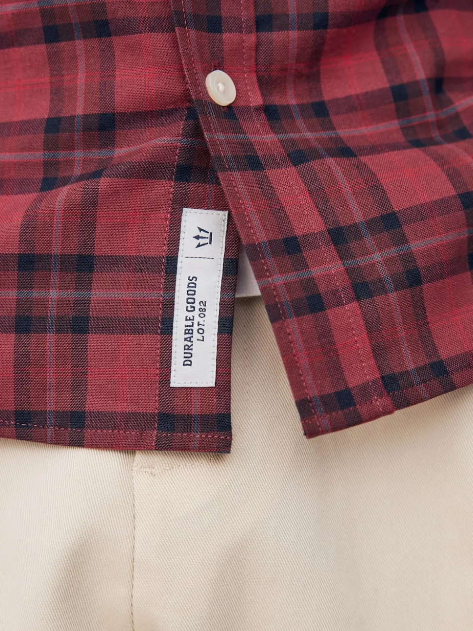 Burgundy Red Slim Fit Long Sleeve Check Stretch Oxford Shirt