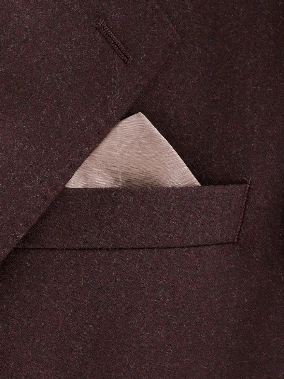Burgundy Red Slim Fit Signature Zignone Italian Wool Cashmere Blend Flannel Suit Jacket