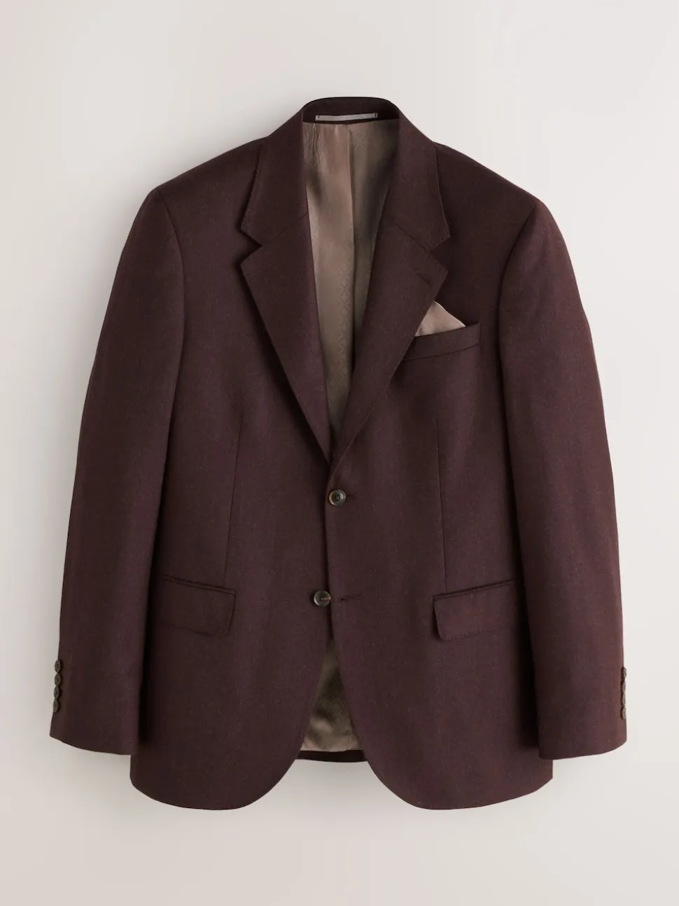 Burgundy Red Slim Fit Signature Zignone Italian Wool Cashmere Blend Flannel Suit Jacket