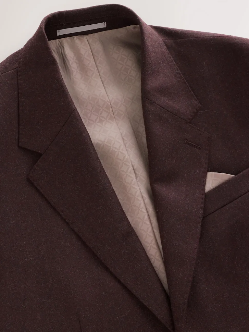 Burgundy Red Slim Fit Signature Zignone Italian Wool Cashmere Blend Flannel Suit Jacket