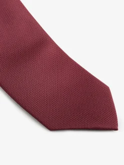 Burgundy Red Slim Textured Tie