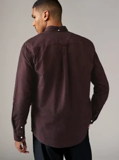 Burgundy Red Soft Touch Oxford Long Sleeve Shirt